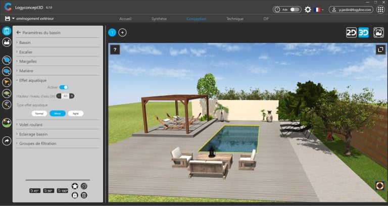 plan piscine 3D