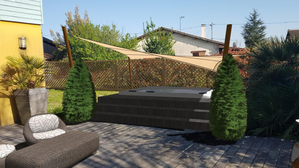 Simulation aménagement extérieur 3D jardin